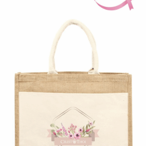 Diamond A Floral Jute Bag