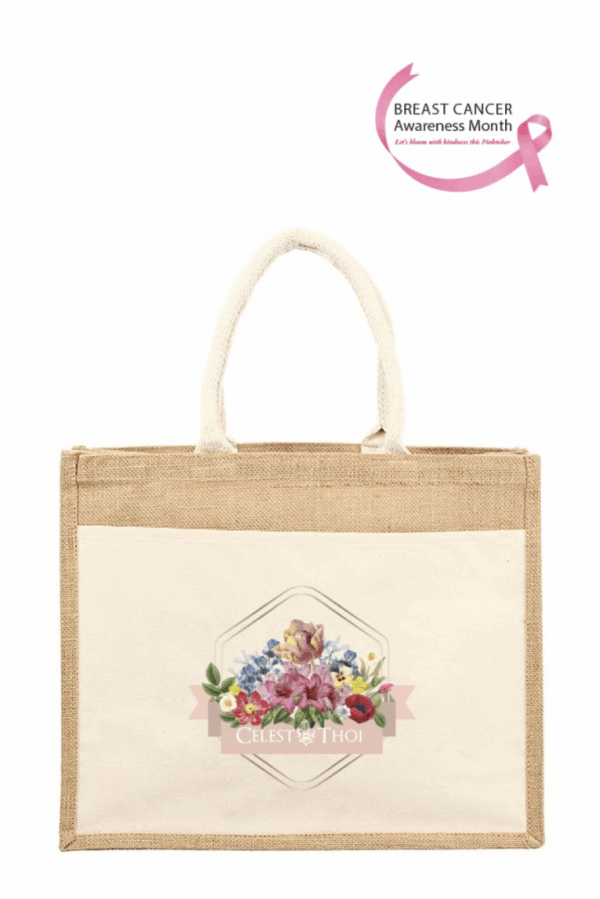 Diamond B Floral Jute Bag