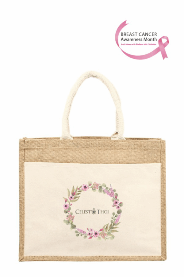 Ring Floral Jute Bag